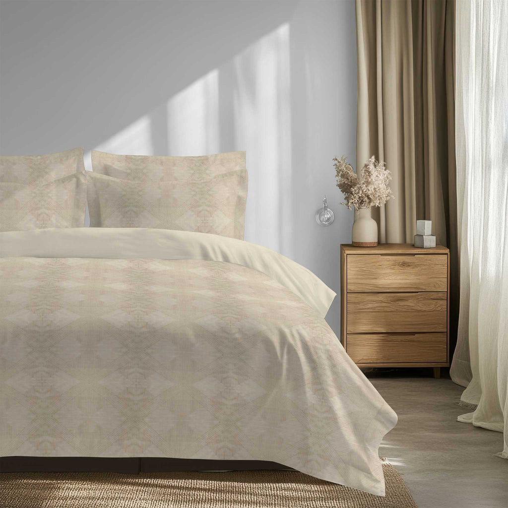 100% Cotton DUVET COVER SET Reversible Bedding Cover Self Print