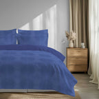 100% Cotton DUVET COVER SET Reversible Bedding Cover Self Print