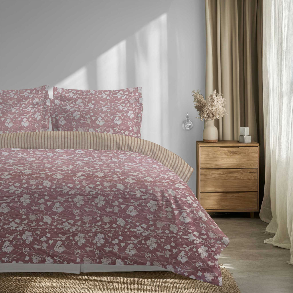 100% Cotton DUVET COVER SET Reversible Bedding Cover