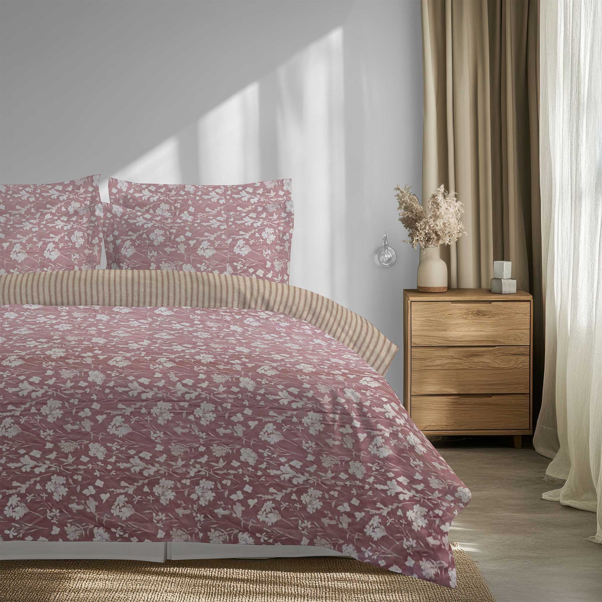 100% Cotton DUVET COVER SET Reversible Bedding Cover