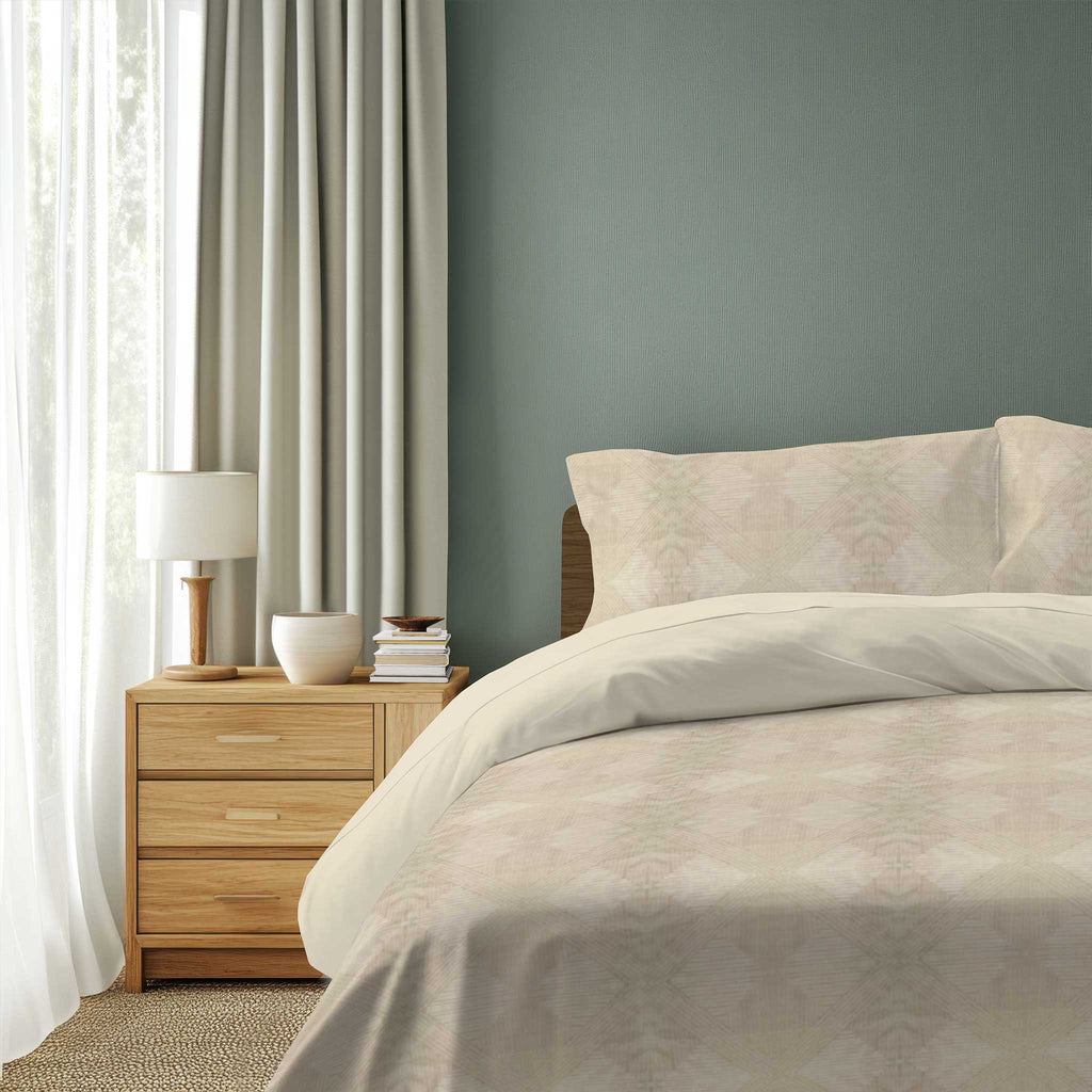 100% Cotton DUVET COVER SET Reversible Bedding Cover Self Print