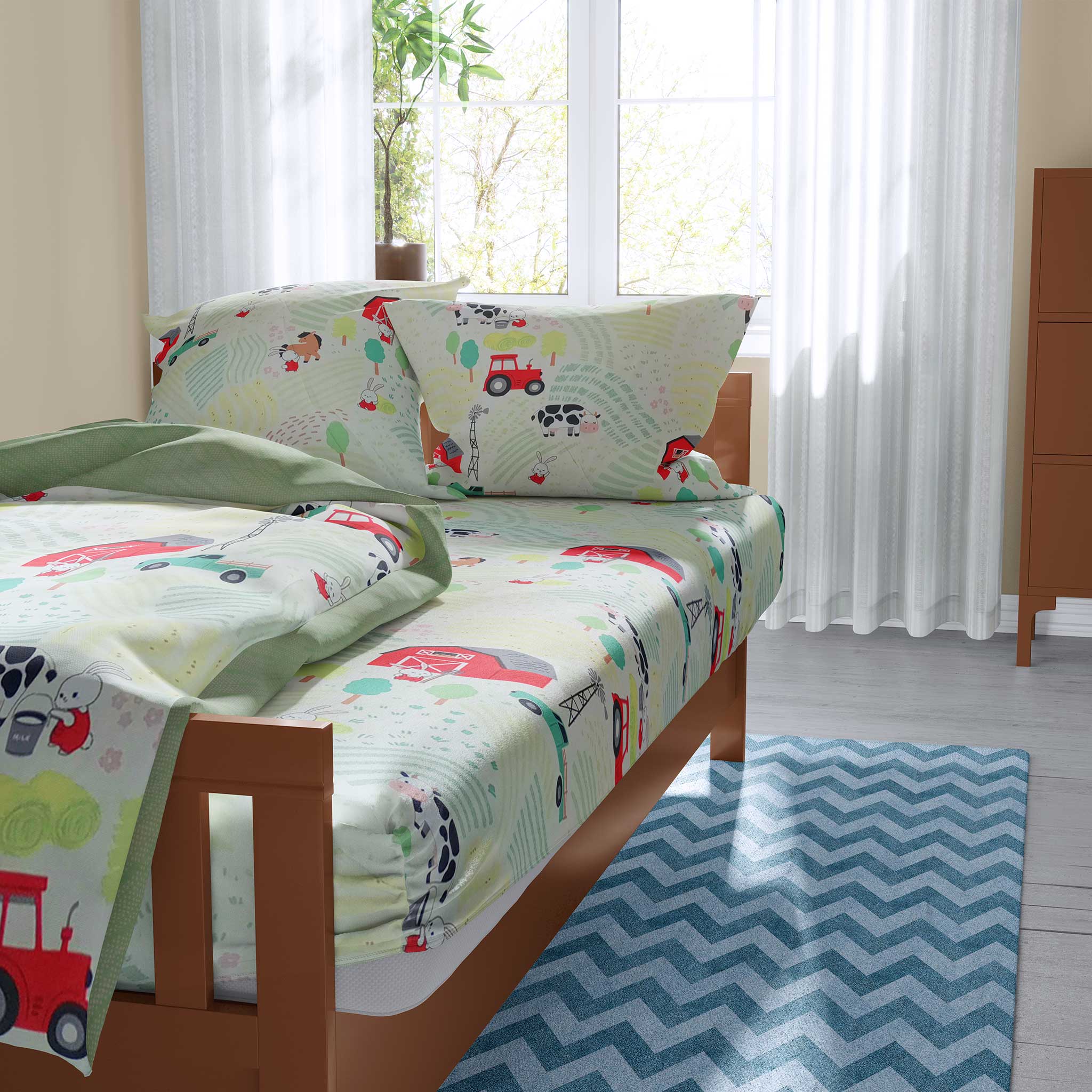 100% Cotton DUVET Kids COVER SET Reversible Bedding Cover