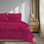 100% Cotton DUVET COVER SET Reversible Bedding Cover Self Print