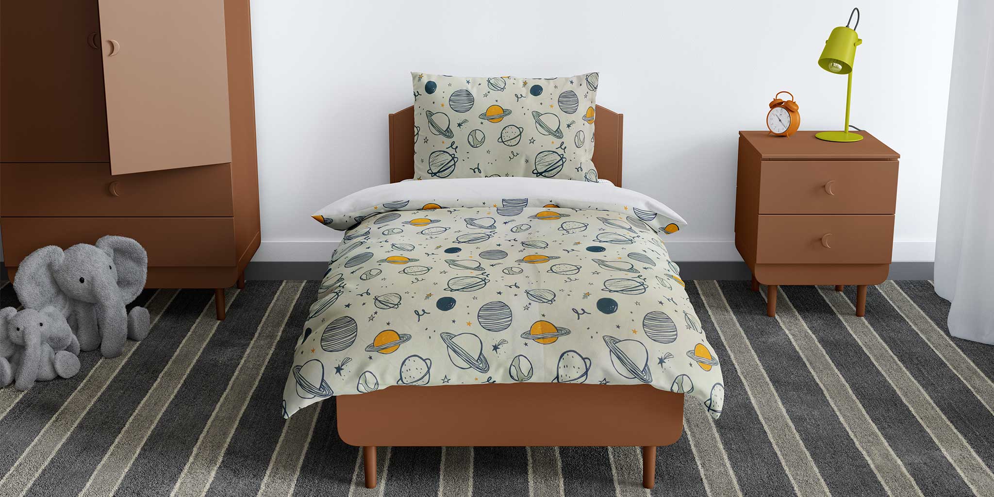 100% Cotton DUVET Kids COVER SET Reversible Bedding Cover