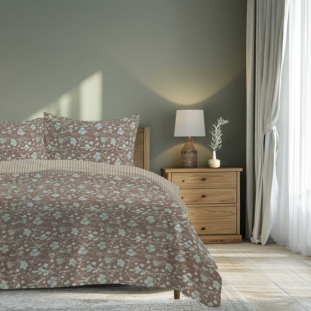 100% Cotton DUVET COVER SET Reversible Bedding Cover