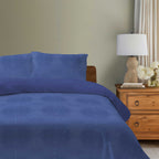 100% Cotton DUVET COVER SET Reversible Bedding Cover Self Print