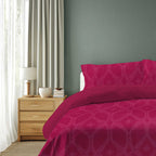 100% Cotton DUVET COVER SET Reversible Bedding Cover Self Print