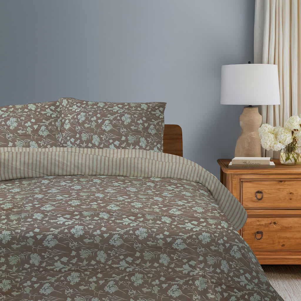 100% Cotton DUVET COVER SET Reversible Bedding Cover