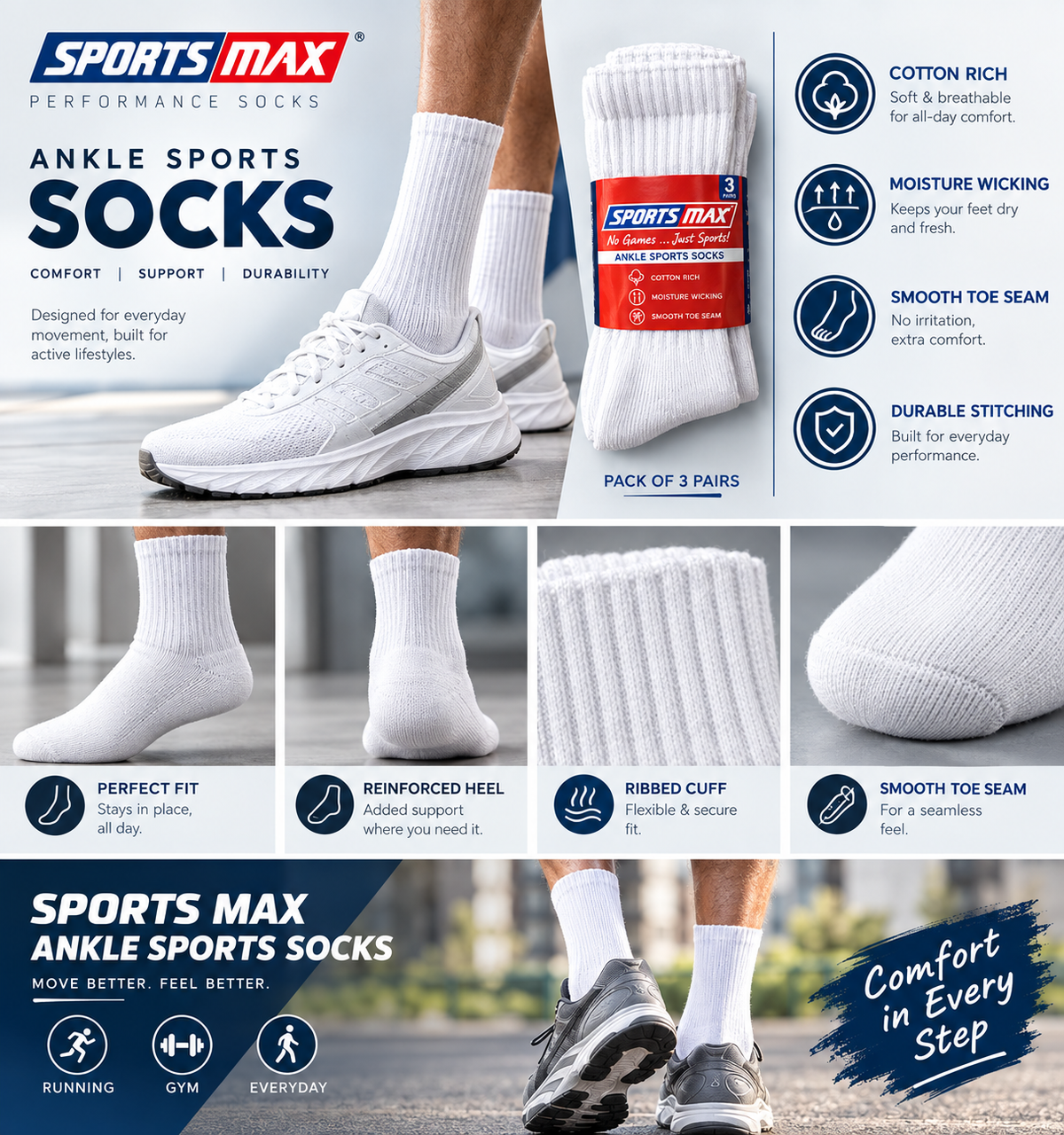 Sport Crew Socks And Daily Plain Socks