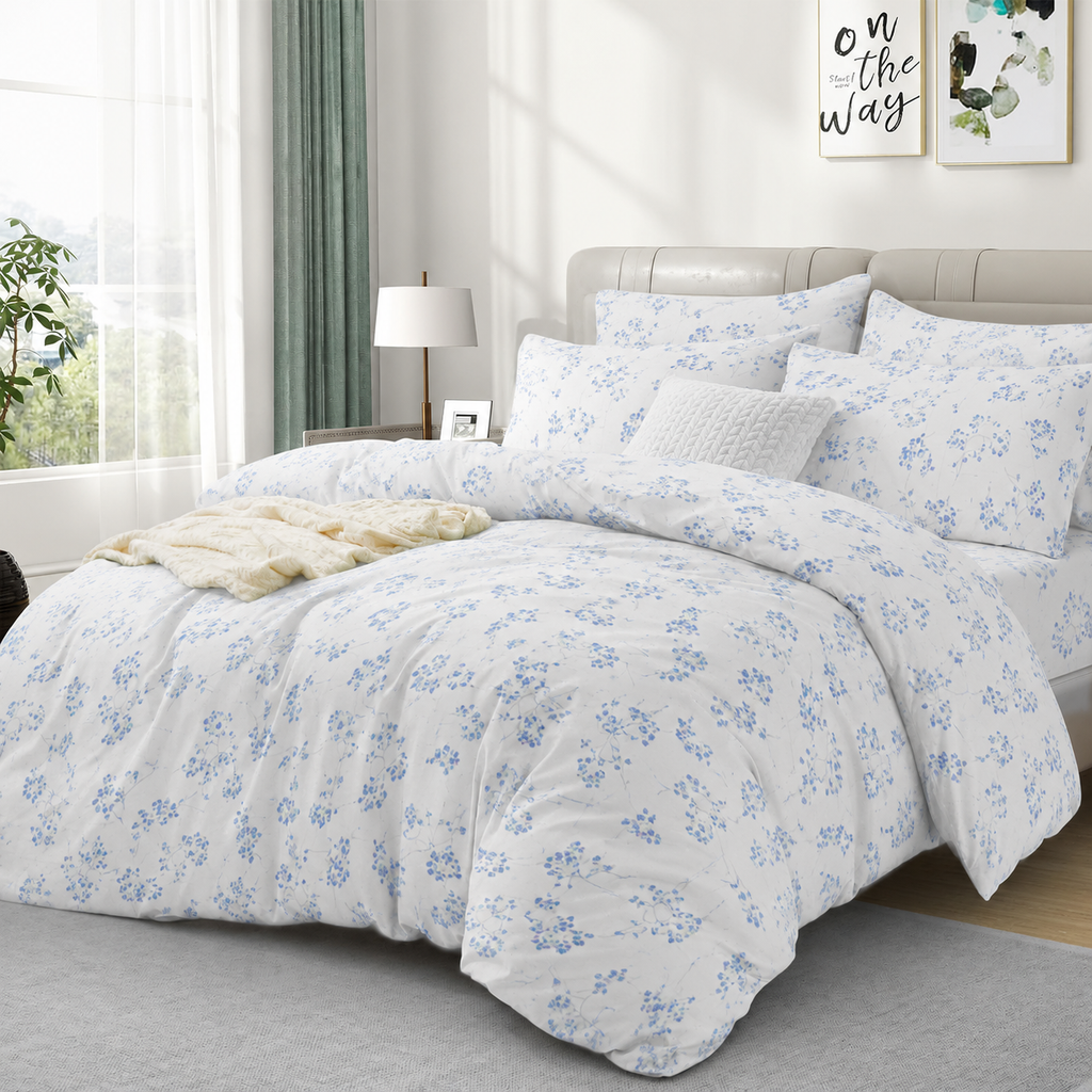 100% Cotton DUVET COVER SET Reversible Bedding Cover