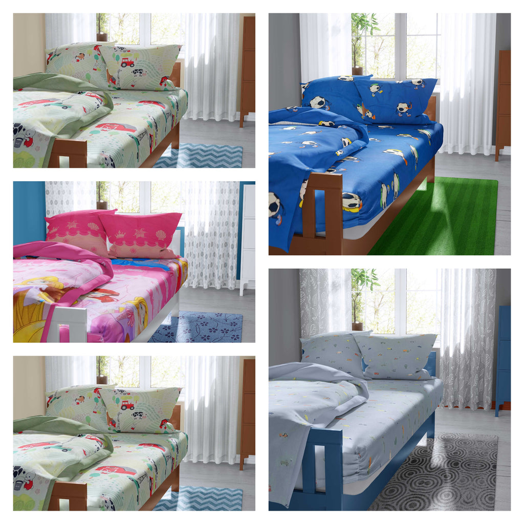 100% Cotton DUVET Kids COVER SET Reversible Bedding Cover