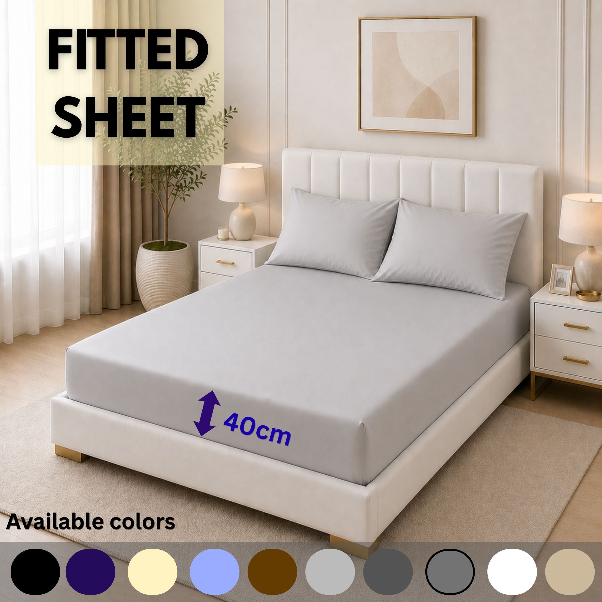 Extra Deep 40CM Fitted Bed Sheets