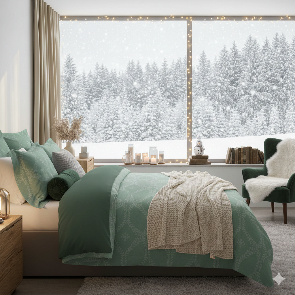 100% Cotton DUVET COVER SET Reversible Bedding Cover Self Print